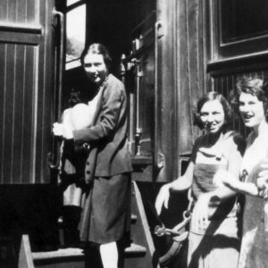 Three Ladies Boarding the Broad Gauge Train at Monte Rio, Circa 1920