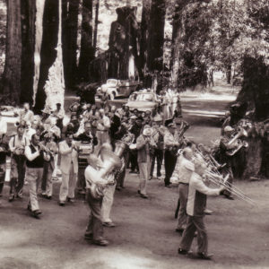 Bohemian Marching Band Playing at Bohemian Grove in Monte Rio, Circa 1950