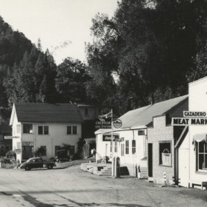 Meat Market, Gas Station and Bar in Downtown Cazadero, Circa 1940