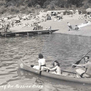 Canoers at Drakes Beach in Sonoma County