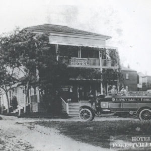 Electric Hotel and Russel's Auto Stage in Forestville CA, Circa 1910