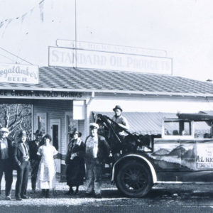 Standard Oil Products Gas Station and A.L. Hick's Taxi Cab in Forestville