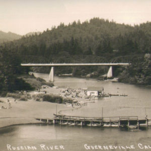 Russian River Dam and Bridge at Johnson's Beach in Guerneville CA