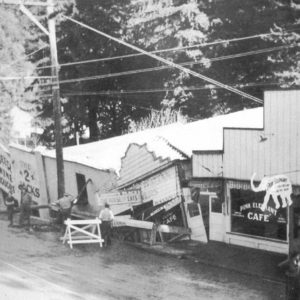 Flood Damaged Pink Elephant Bar and Shops in Monte Rio California